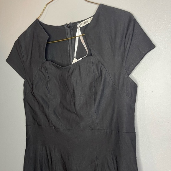 Grace Karin NWT Black Cap Sleeve Bodycon Dress with Cutout Neckline Size Medium - Picture 4 of 8